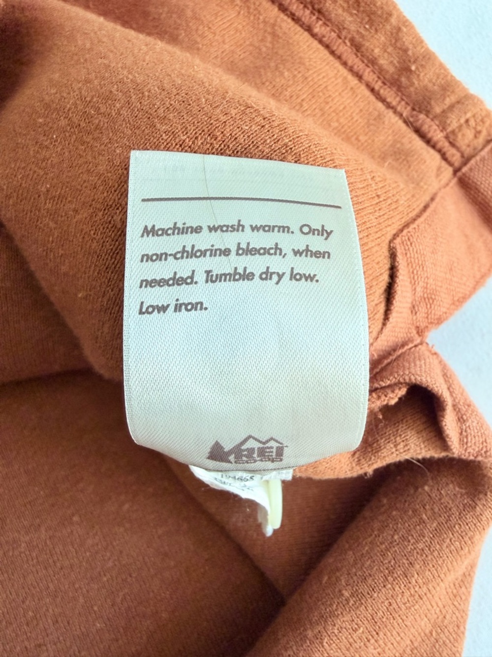 REI Co-op "Wallace" Lake Hemp Cotton Rust Orange Fleece Pullover Gorpcore Camp - Picture 13 of 16